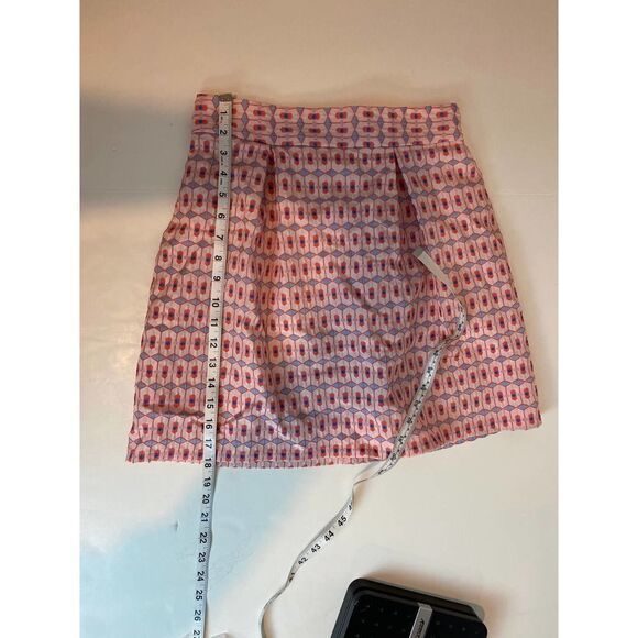 Twee Blue Rain Skirt Geometric Mini Pink Pleated Women Size Medium - Picture 3 of 6